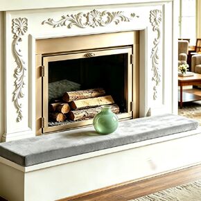 Fireplace Baby Proofing 2 Inch Thick Memory Foam Fireplace Cover Hearth Cushion Baby Proof, Non-Slip Removable Washable Cover for Kid Safty Edge Protector, 72" x 16" Grey in Kuwait
