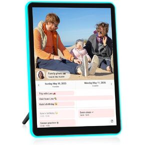 ApoloSign Neon Light Digital Picture Frame, Desk Digital Calendar, Auto-synced Schedule via Frameo App - 10.1" HD Touchscreen | AI Color-Changing LED | Share Photo/Video Instantly | Gift for Parents in Kuwait