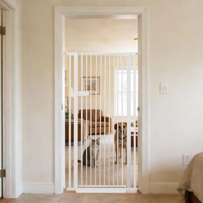 Lumizone Extra Cat Gate 55.12 "ضغط عالي على نطاق واسع 2025 جديد (17 أحجام) 1.37" GAP No Drilling Auto-Gose One-Ender-Pet Bate Tall Tall Cogs (الأسود ، 34.25 "-38.38"/87-97 سم) in Kuwait