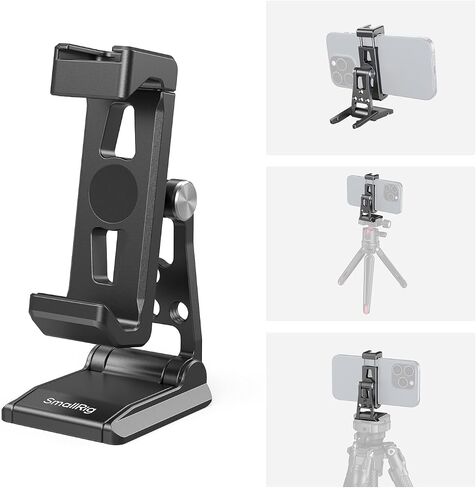 SMALLRIG Metal Phone Holder Support with Cold Shoe Mount, Universal Smartphone Adapter Support Free Adjustment Joints, Phone Tripod Mount for iPhone 17/16/15, for Samsung Galaxy etc-4382 in Kuwait