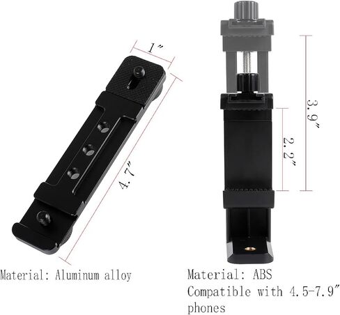 Phone Holder for DJI Osmo Pocket 3 & Insta360 Luna Ultra | Phone Mount Expansion Accessories 1/4" Thread Hole, Used with Tripod &Extension Rod in Kuwait