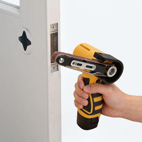 Cordless Belt Sander, 16.8V Mini Hand Held Belt Sander | 2pcs Battery, CVT, 360° Adjustable, 6500RPM, 10PCS Belts & Storage Case for Metal Working & Wood Plastic & Auto Grinding in Kuwait