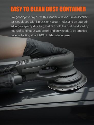 Electric 5mm Random Orbital Sander, SPTA 6Inch Brushless 350W 3A Palm Sander, Multi-function Variable Speed Electric Corded Orbital Sanders Machine with Sanding Pad, 10 Sanding Papers for Woodworking in Kuwait