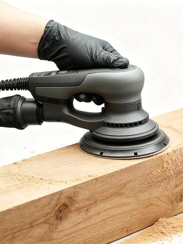 Electric 5mm Random Orbital Sander, SPTA 6Inch Brushless 350W 3A Palm Sander, Multi-function Variable Speed Electric Corded Orbital Sanders Machine with Sanding Pad, 10 Sanding Papers for Woodworking in Kuwait