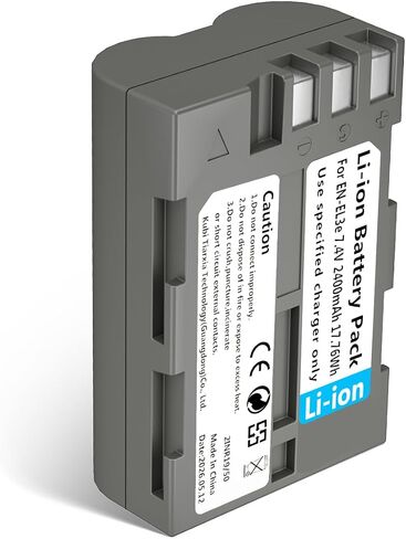 LP EN-EL3e, EL3, EL3a Battery, 2400 mAh Battery Compatible with Nikon D700, D300s, D300, D200, D100, D90, D80, D70S, D70, D50, MH-18, MH18a, MH-19, MB-D200, MB-D10 in Kuwait