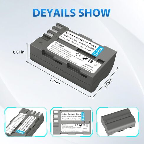 LP EN-EL3e, EL3, EL3a Battery, 2400 mAh Battery Compatible with Nikon D700, D300s, D300, D200, D100, D90, D80, D70S, D70, D50, MH-18, MH18a, MH-19, MB-D200, MB-D10 in Kuwait