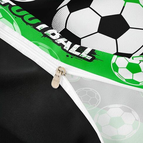 Feelyou Footabll Duvet Cover Toddler Size Footabll Gaming Comforter Cover for Boys Girls Ball Games Bedding Set 2Pcs Sport Game Room Decor Green in Kuwait