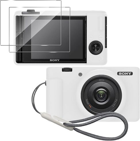 Silicone Case for Sony ZV-1F/ ZV-1 II/ZV-1M2 Digital Camera with 2PCS Screen Protector and a Lanyard Sony ZV-1 II case - Matcha Green in Kuwait