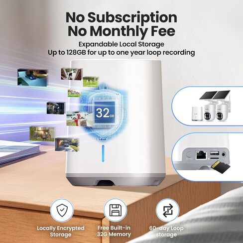 SOLIOM- 5MP Security Cameras Wireless Outdoor, No Subscription & Solar Powered,2-Cam Pack Home Security Camera with 360° Auto Human Motion Tracking, 3K Color Night Vision,5G & 2.4G Router Compatible in Kuwait