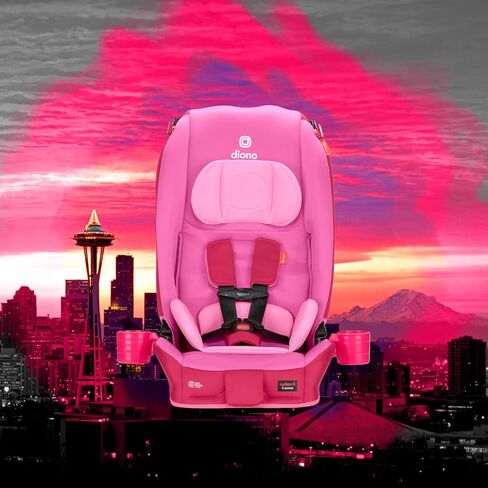Diono Radian 3R, All-in-One Convertible Car Seat, Rear and Forward Facing, 10 Years 1 Car Seat, Slim Fit 3 Across, Pink Cotton Candy in Kuwait