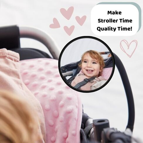 Stroller Mirror - See Your Baby's Face on Stroller Walks. Stroller Accessories to Connect & Engage in Pram or Stroller. Universal Stroller Attachment. (Pramglam OG) in Kuwait