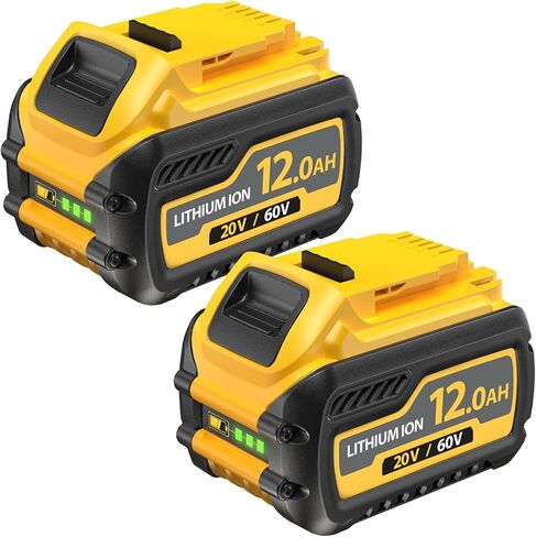 2-Pack 12000mAh Replace Battery for Dewalt 20V/60V Max Batteries Compatible with Dewalt 20V/60V Cordless Power Tools DCB606 DCB609 DCB612 DCB200 DCB206 DCB207 in Kuwait