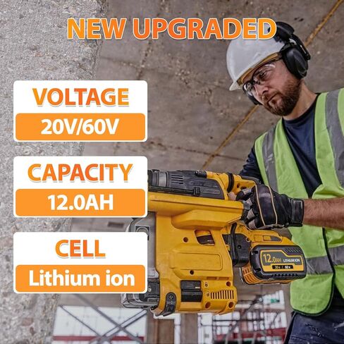 2-Pack 12000mAh Replace Battery for Dewalt 20V/60V Max Batteries Compatible with Dewalt 20V/60V Cordless Power Tools DCB606 DCB609 DCB612 DCB200 DCB206 DCB207 in Kuwait