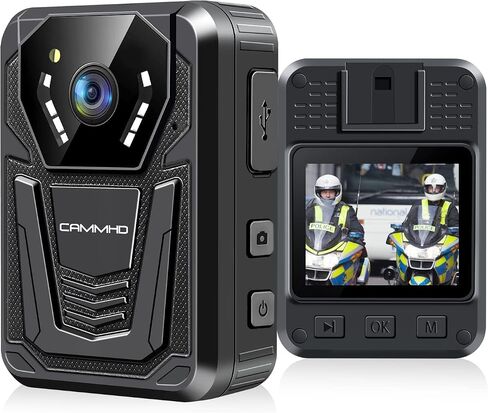 CAMMHD F6 128G 4K Body Camera Work 12H, Night Vision Body Camera with Audio and Video Recording，H.265 Body Cam Video Recorder for Work and Guard Security in Kuwait