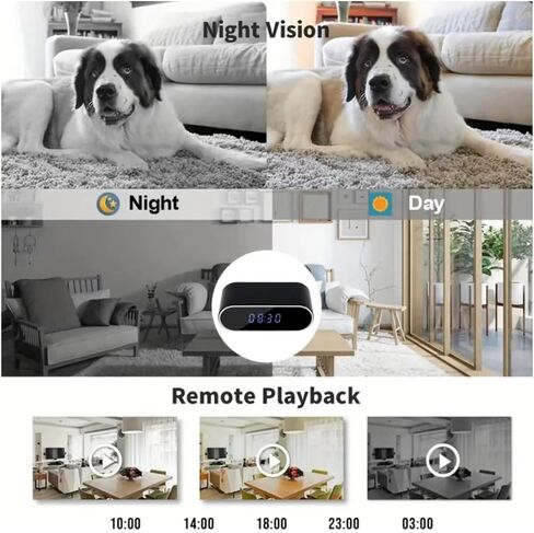 Hidden Camera Clock 1080P Wireless spy Camera Indoor Security Nanny Camera with Motion Detection Home Security Device in Kuwait