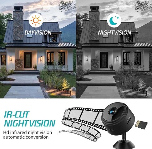 Hidden Camera Surveillance Monitor - WiFi Nanny Cam with 1080P Night Vision, Motion Detection, and Smartphone Compatibility - Indoor Spy Camera for Home/Baby/pet/Office in Kuwait