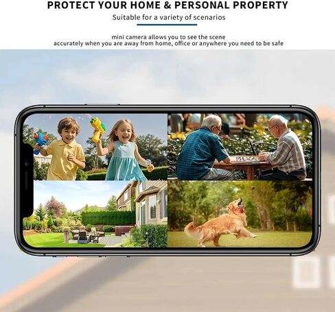 Hidden Camera Surveillance Monitor - WiFi Nanny Cam with 1080P Night Vision, Motion Detection, and Smartphone Compatibility - Indoor Spy Camera for Home/Baby/pet/Office in Kuwait