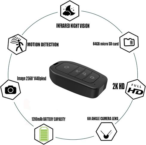 2K HD Hidden Camera Spy Camera with Night Vision Motion Detection,64GB Security Camera in Kuwait