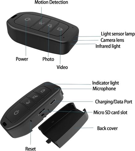 2K HD Hidden Camera Spy Camera with Night Vision Motion Detection,64GB Security Camera in Kuwait