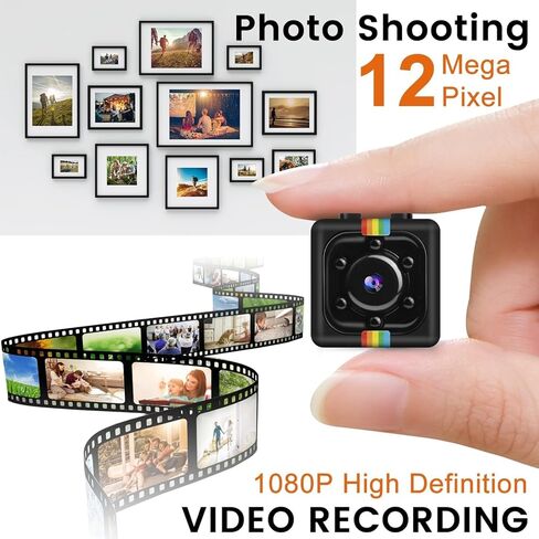 Mini Spy Camera Wireless, 1080P No WiFi Security Camera with 32GB TF Card | No Wifi Required, Small Indoor Outdoor Cameras with Night Vision, 360° Rotating Bracket, for Cycling/Travel/Outdoor in Kuwait