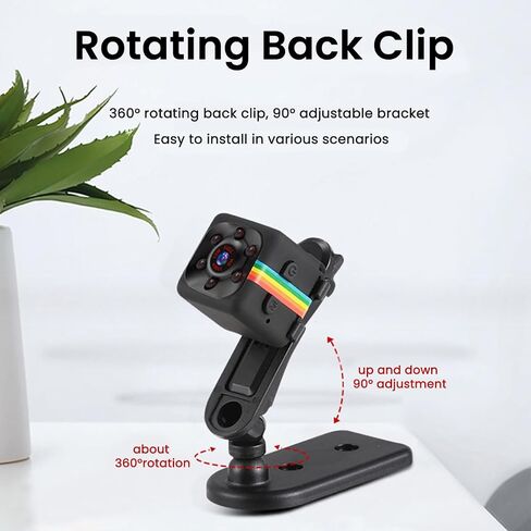 Mini Spy Camera Wireless, 1080P No WiFi Security Camera with 32GB TF Card | No Wifi Required, Small Indoor Outdoor Cameras with Night Vision, 360° Rotating Bracket, for Cycling/Travel/Outdoor in Kuwait