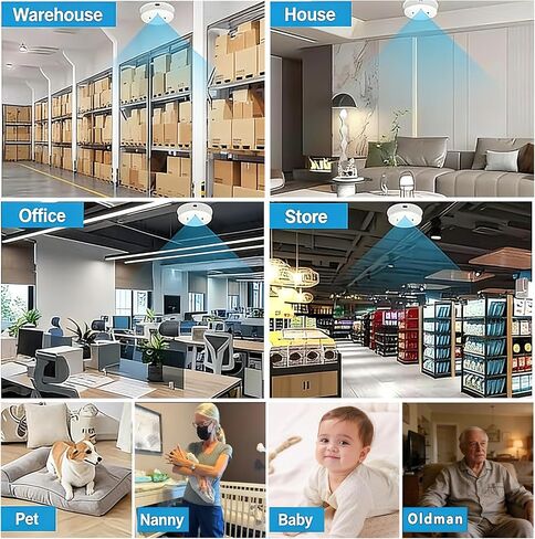 1080P HD WiFi Smoke Detector Security Camera, Night Vision, App Remote View | Real-time remote monitoring via phone App, easy setup, suitable for home, office, garage and shop surveillance in Kuwait