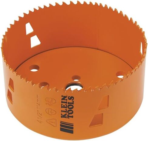 Klein Tools 31900 Bi-Metal Hole Saw, 6-3/8-Inch, For Drywall-Ceiling Tile-Steel-Wood-Plastic, Stainless Steel, Recessed Lighting in Kuwait