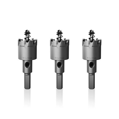 GSTK 3PCS 1-3/16" TCT Hole Saws for Hard Metal, Heavy Duty Tungsten Carbide Tipped Hole Cutters Set ， for Stainless Steel, Metal, Iron, and Plastic in Saudi Arabia
