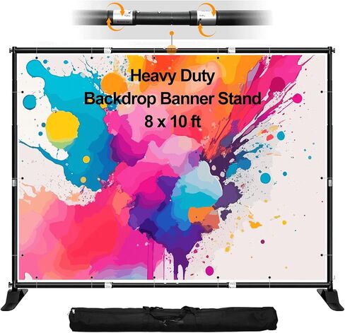 FUDESY 10x10 ft Backdrop Banner Stand, Heavy Duty Adjustable Background Kit With Carrying Bag, Step and Repeat Photography Frame for Trade Show Display Photo Booth Parties in Saudi Arabia