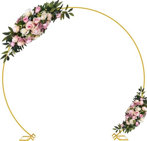 Round Backdrop Stand 8FT White Wedding Balloon Arch Stand for Party | Metal Balloon Arch Circle Backdrop Stand for Birthday Party Wedding Bridal Shower Anniversary Ceremony in Kuwait