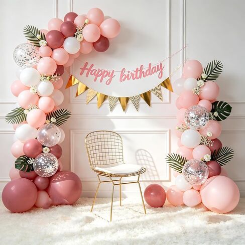 EMART Balloon Arch Stand with 2 Golden U-shaped Water Bag & 4 Reusable Ground Stakes,7.5FT & 6.2FT Set of 2 Gold Half Wedding Arch Stand for Wedding,Party, Baby Shower, Graduation Ceremony, Exhibition in Kuwait