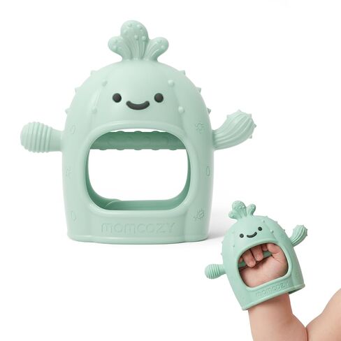 Momcozy Baby Teether Toys, Food Grade Silicone Baby Teether,Teething Mitten,Teething Toys for Babies, Teethers for Babies 3-6 Months，Anti Drop Wrist Teether with Multiple Chew Points， Mint Green in Kuwait