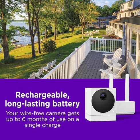 Roku Outdoor Camera for Home Security - IP65 Weather Resistance Wireless Security Camera with 1080p HD Night Vision, Works with Alexa & Google, Motion Detection - 90-Day Subscription Included, White in Kuwait