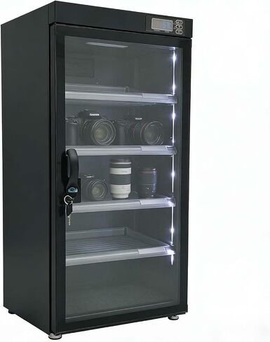 100L Digital Camera Dehumidify Storage, Dehumidifying Dry Cabinet Box, 5Layers for Camera Lens, Electronic Equipment, Electronic Dry Cabinet Storage with Temp & Humidity LED Screen in Kuwait