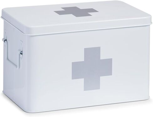 Zeller First Aid box 32x19,5x20cm in white, Metal, 32 x 19.5 x 20 cm in Kuwait