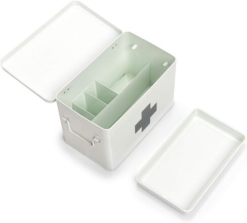 Zeller First Aid box 32x19,5x20cm in white, Metal, 32 x 19.5 x 20 cm in Kuwait