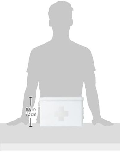 Zeller First Aid box 32x19,5x20cm in white, Metal, 32 x 19.5 x 20 cm in Kuwait