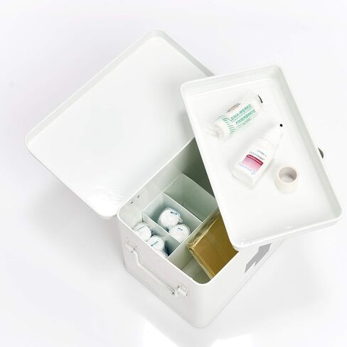 Zeller First Aid box 32x19,5x20cm in white, Metal, 32 x 19.5 x 20 cm in Kuwait
