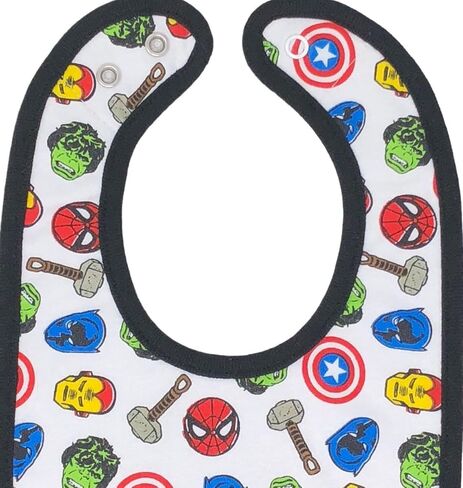 Marvel Avengers Hulk Spider Man Thor Iron Man Captain America 6 Pack Bibs One Size in Kuwait