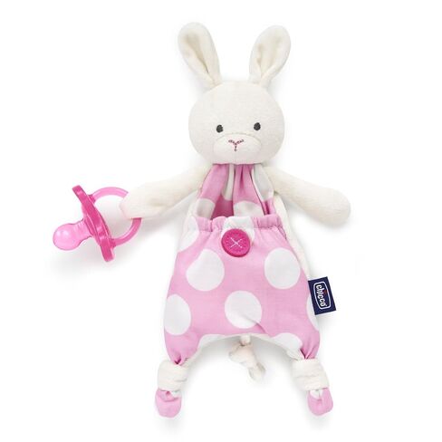 Chicco Pocket Buddies Soft Pacifier Holder-Lovey, Soothing Plush Toy Animal 0m+, Blue Bear in Kuwait