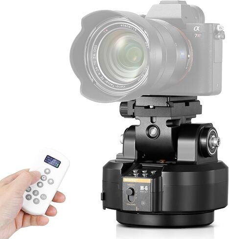 Soonpho M2 Motorized Rotating Panoramic Tripod Head with Remote Control & Mobile Phone Clip for DSLR Cameras/Smartphones-Built-in 2000mAh Lithium Battery, 2.2lb/1kg Maximum Playload in Saudi Arabia