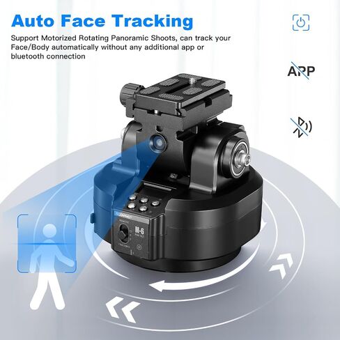 Soonpho M2 Motorized Rotating Panoramic Tripod Head with Remote Control & Mobile Phone Clip for DSLR Cameras/Smartphones-Built-in 2000mAh Lithium Battery, 2.2lb/1kg Maximum Playload in Saudi Arabia