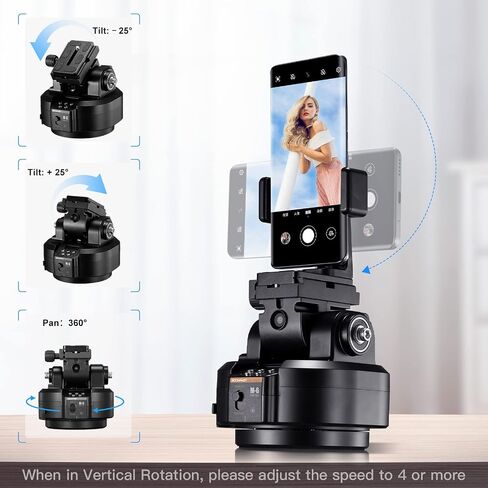 Soonpho M2 Motorized Rotating Panoramic Tripod Head with Remote Control & Mobile Phone Clip for DSLR Cameras/Smartphones-Built-in 2000mAh Lithium Battery, 2.2lb/1kg Maximum Playload in Saudi Arabia
