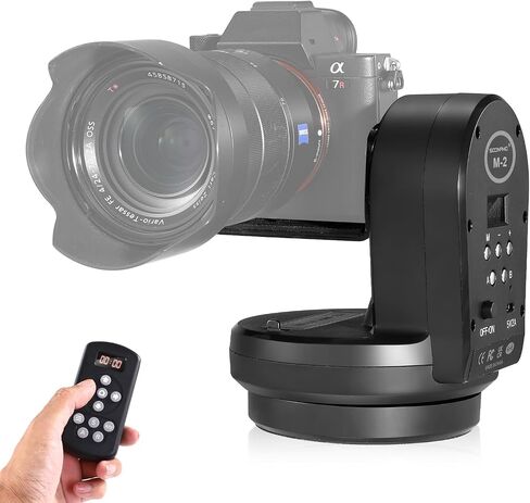 Soonpho M2 Motorized Rotating Panoramic Tripod Head with Remote Control & Mobile Phone Clip for DSLR Cameras/Smartphones-Built-in 2000mAh Lithium Battery, 2.2lb/1kg Maximum Playload in Saudi Arabia