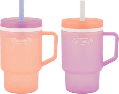 Infantino My 1st Tumbler 10 Oz Plastic Sippy Cup, Seashell/Lavender in Kuwait