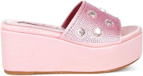 London Rag Meta Charts Diamante & Rhinestone Flatform Sandals in Kuwait