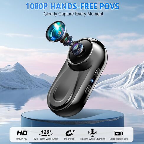 Mini Body Camera 1080P, 512G Thumb Action Camera Hands-Free Recording, Magnetic Vlogging Cam with 360° Rotate, Wearable Video Recorder for CyclingTraveling/Motorcycle(SD Card Not Included) Black in Kuwait