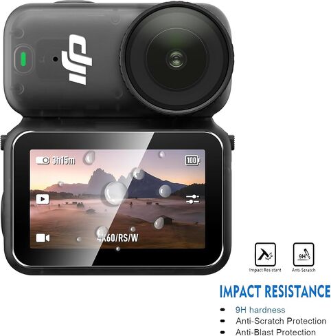 2 Pack Compatible with DJI Osmo Nano Screen Protector + 2 Pack Camera Lens Protector,Full Coverage 9H Tempered Glass Film,HD Clear Scratch Resistant for DJI Osmo Nano Accessories in Kuwait