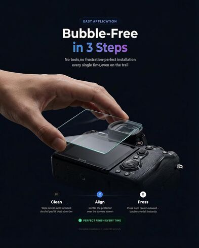iDaPro Screen Protector for Sony Alpha A1 II, 9H Tempered Glass | 3-Pack + ABS Box. NOT for A1. 9H Hardness, Anti-Scratch, Anti-Bubble, HD Clarity, Anti-Fingerprint, Easy Install in Kuwait