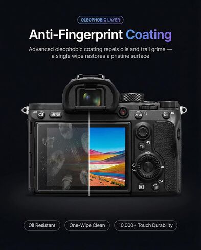 iDaPro Screen Protector for Sony Alpha A1 II, 9H Tempered Glass | 3-Pack + ABS Box. NOT for A1. 9H Hardness, Anti-Scratch, Anti-Bubble, HD Clarity, Anti-Fingerprint, Easy Install in Kuwait